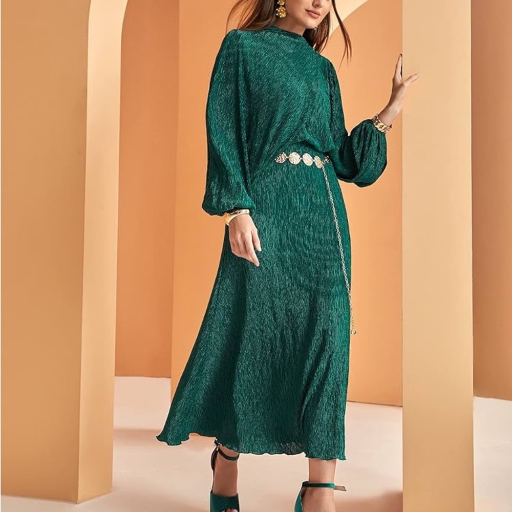 SHEIN Emerald Long Sleeve Dress